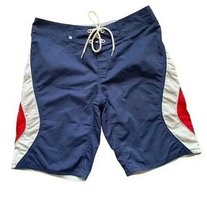 Nautica Navy, White, Red Board Shorts Swim Trunk Boys Men Pants SZ M